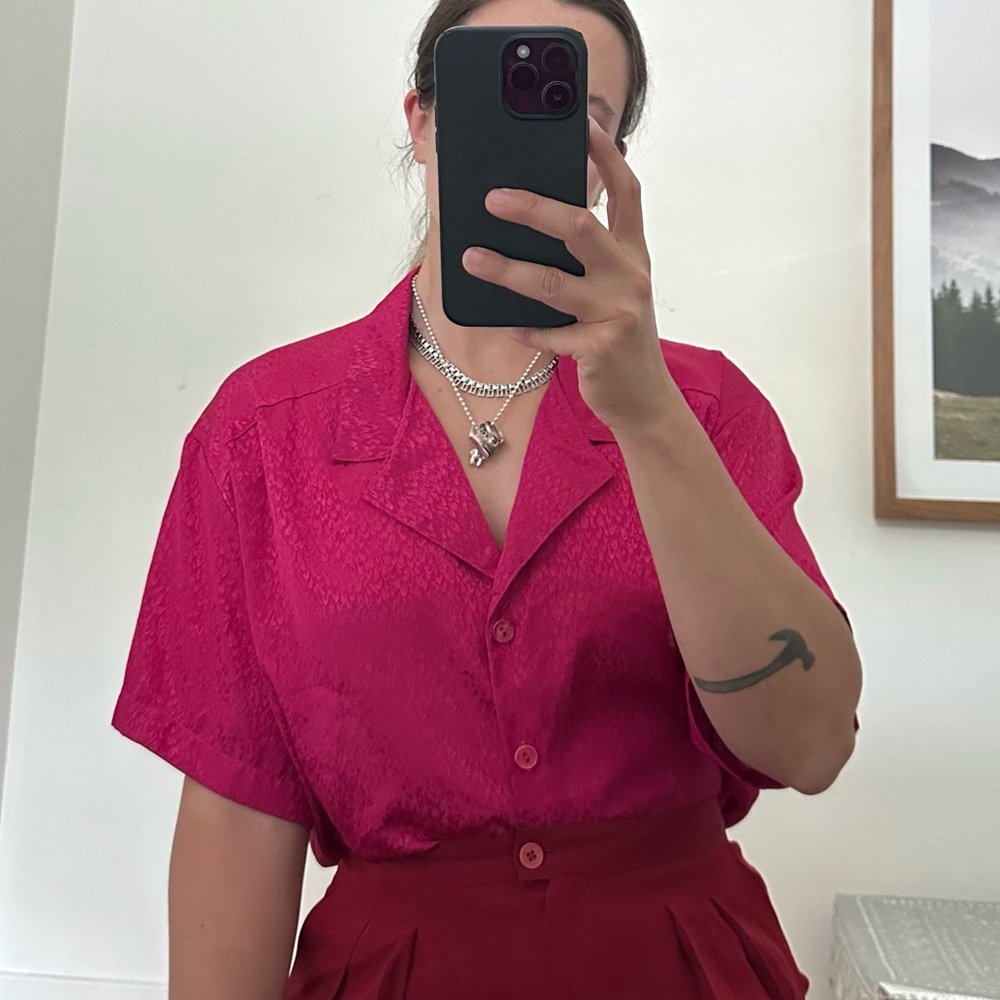 Vintage pink Satin Top